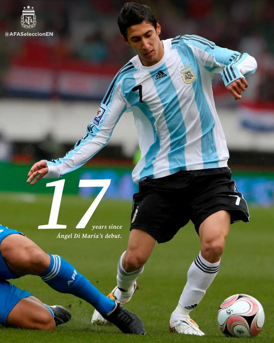 开云官方直播-助队斩获四冠！阿根廷官方纪念迪马利亚国家队首秀17周年